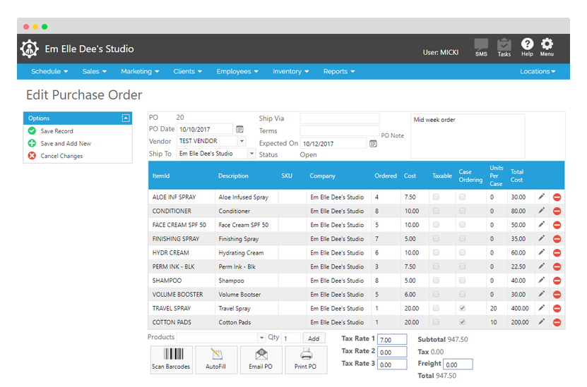 photo of computer tab with inventory example